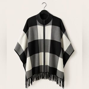Christian Siriano Black and White Checkered Cape